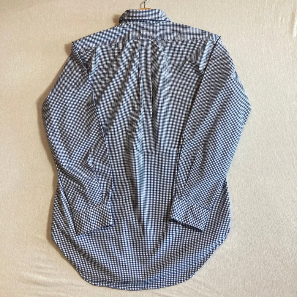 Polo Ralph Lauren Mens S Classic Fit Blue White Gingham Button Down Shirt Preppy